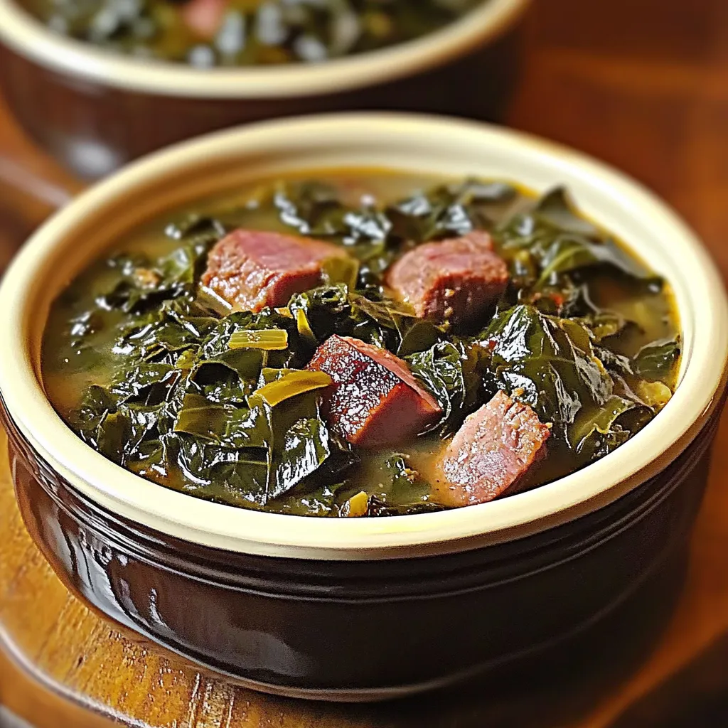 Crock Pot Collard Greens and Chicken Ham