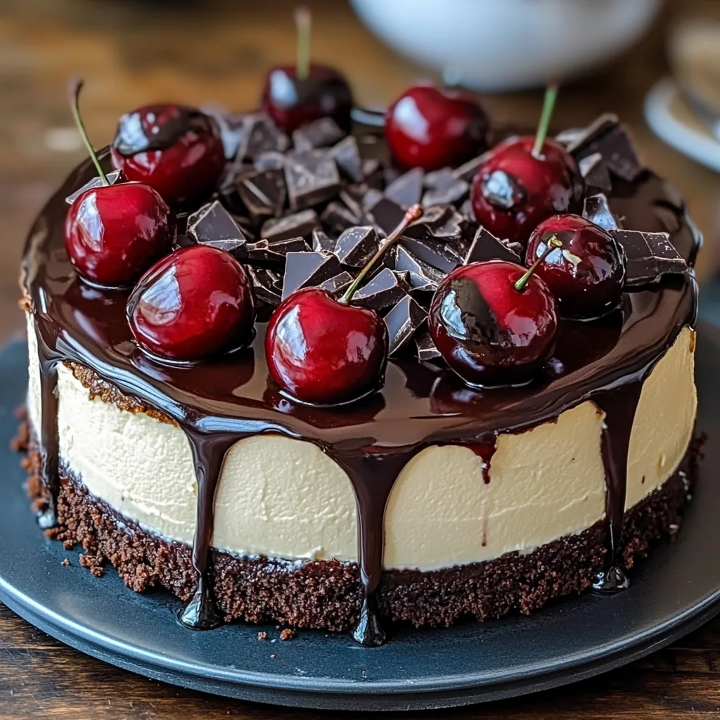 Chocolate cherry cheesecake, Black Forest dessert