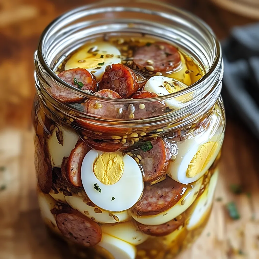 Pickled Eggs, Sausage, and Onions Recipe - Easy, Tangy, and Flavorful