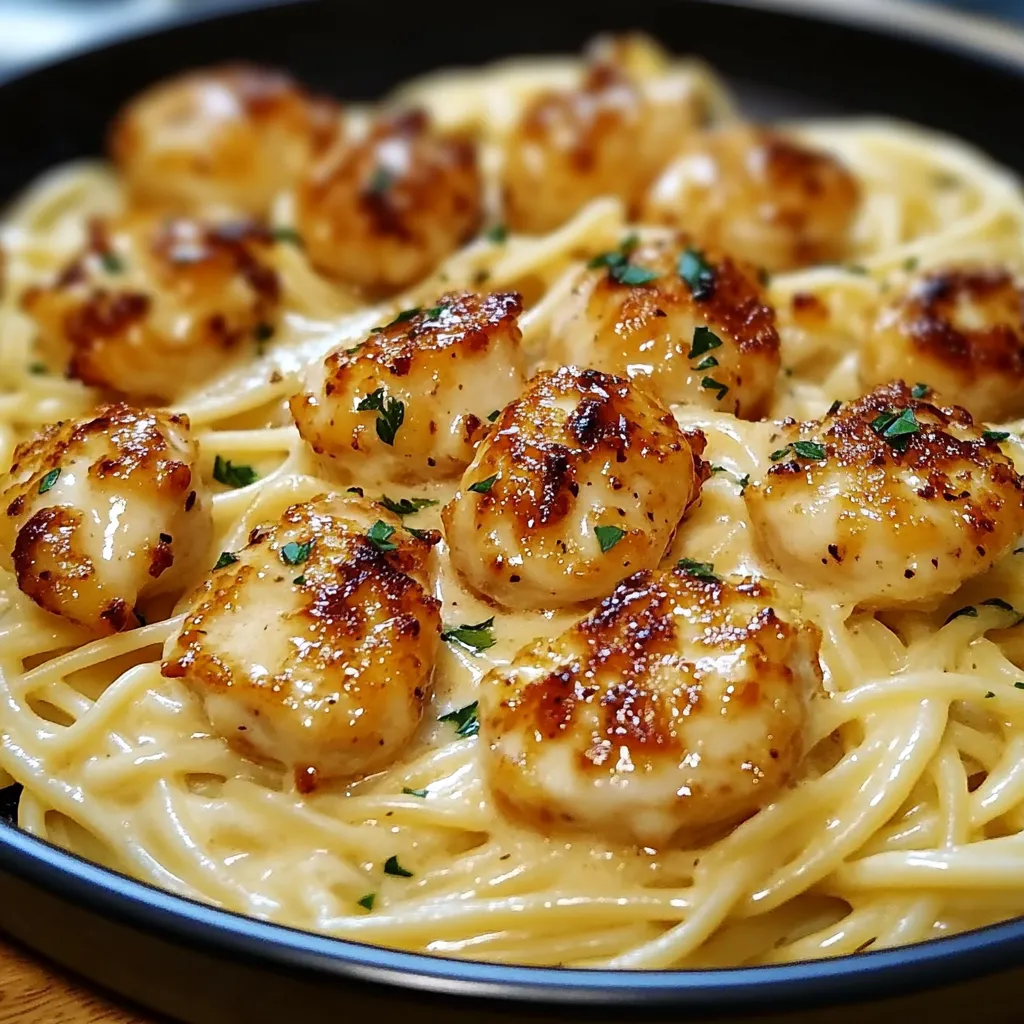 Creamy Parmesan Chicken Pasta, Garlic Chicken with Pasta