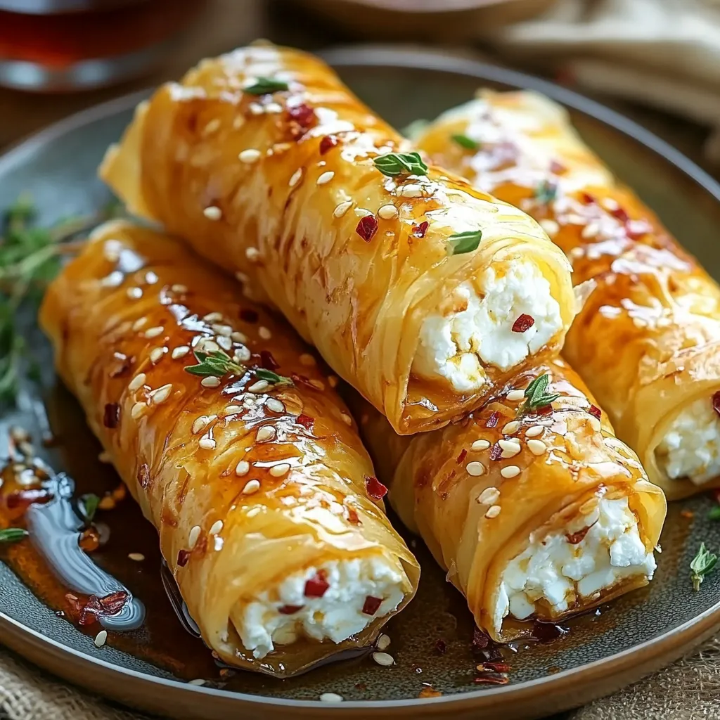 Feta Rolls with Sweet Chili Sauce
