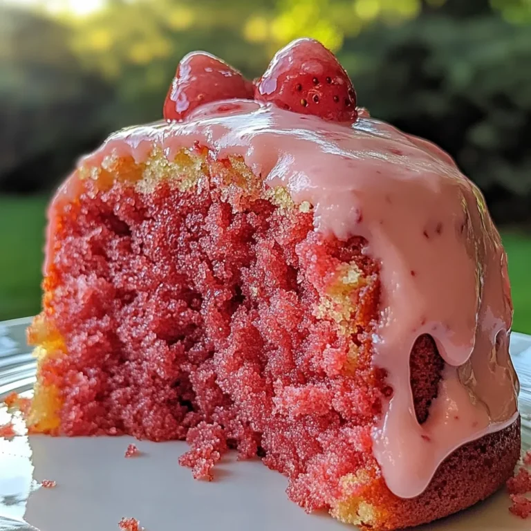 Moist strawberry dessert cake