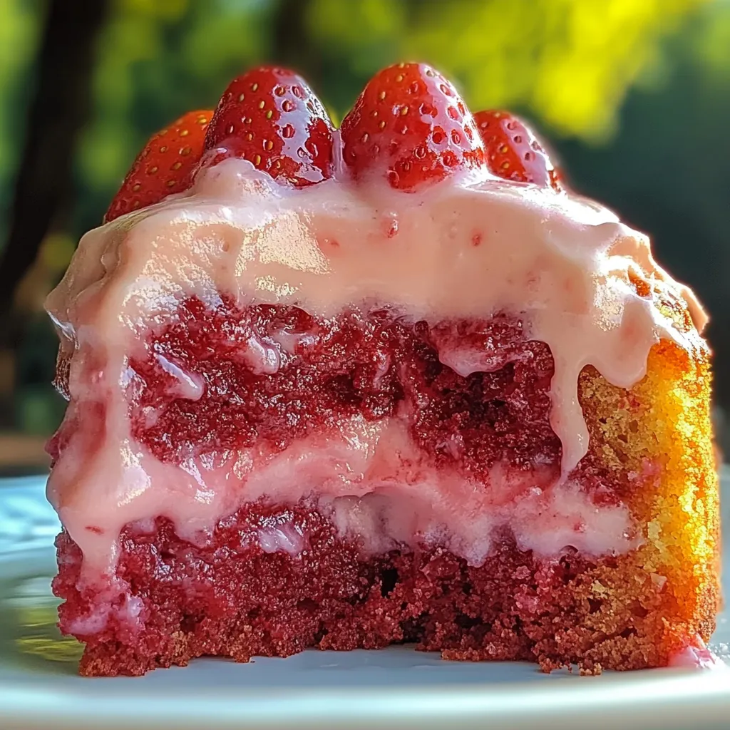 Strawberry honey bun cake