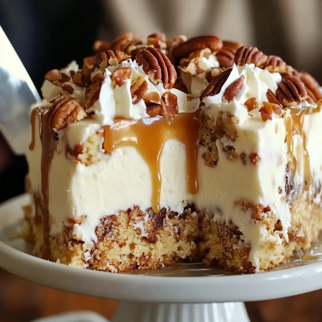 Pecan Praline Poke Cake
