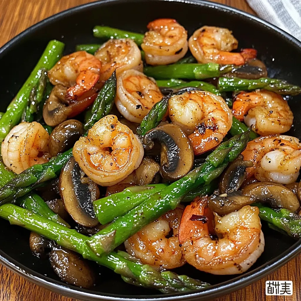 Shrimp and Asparagus Stir-Fry with Mushrooms