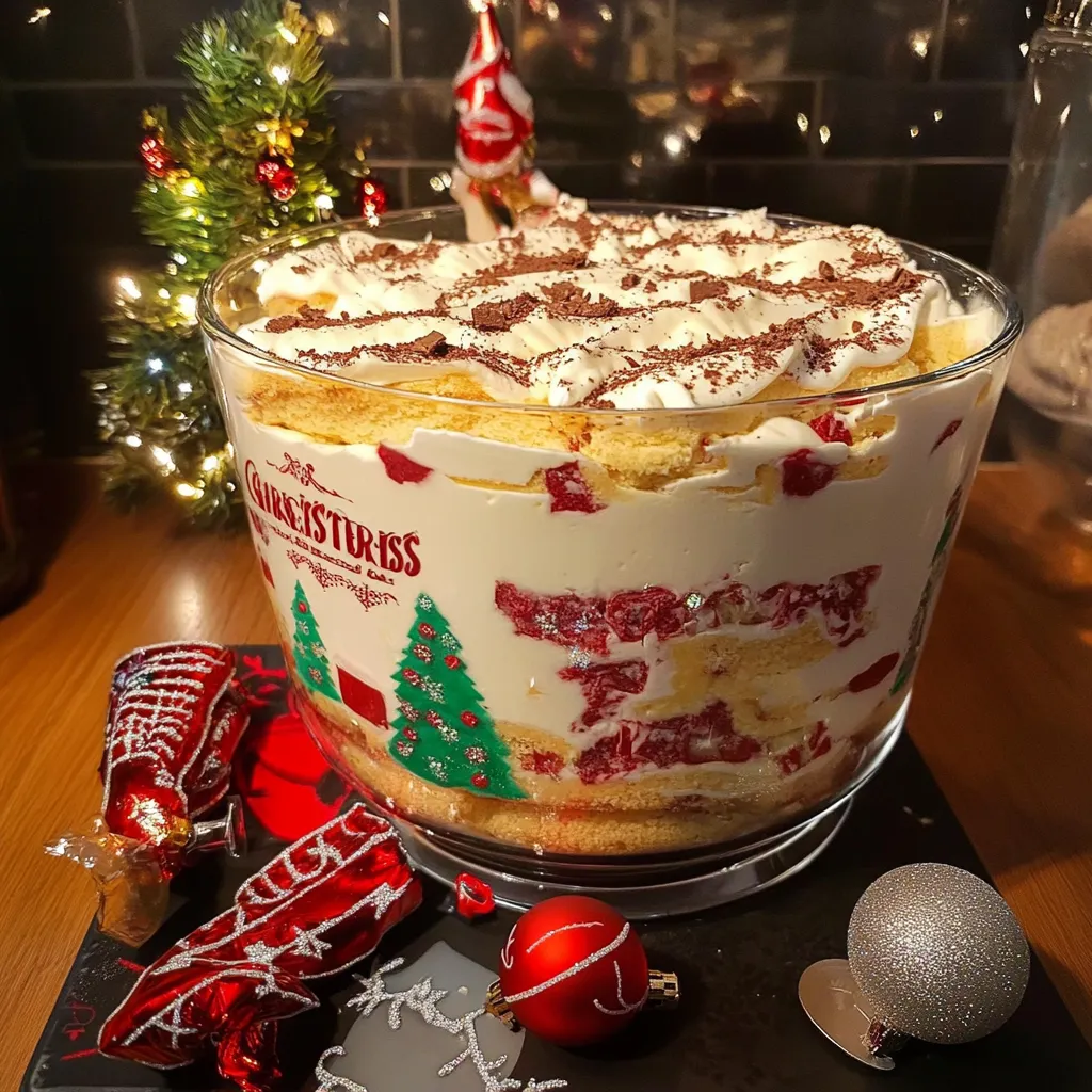 Festive layered trifle