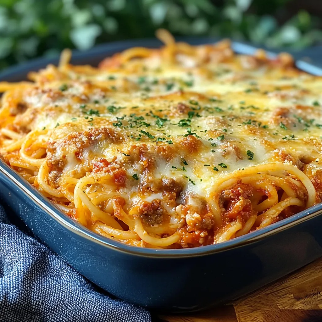 Spaghetti casserole recipe