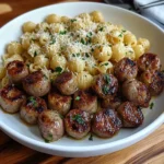 Garlic Butter Sausage Bites with Creamy Parmesan Pasta