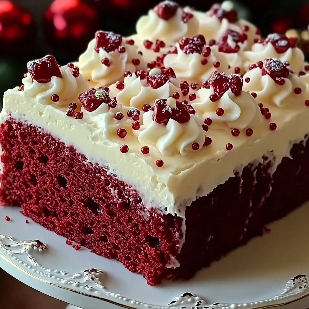 Christmas Red Velvet Poke Cake