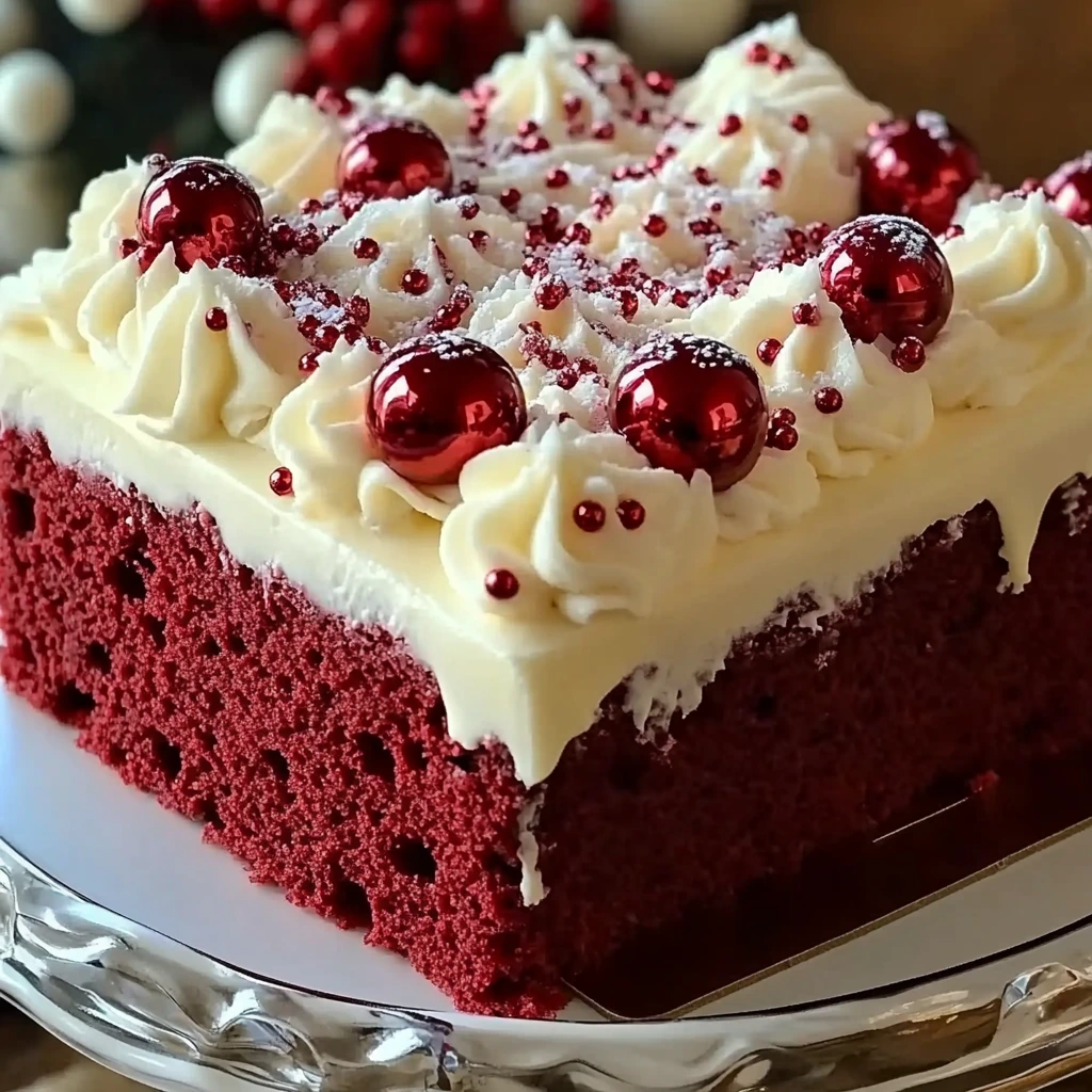 Christmas Red Velvet Poke Cake