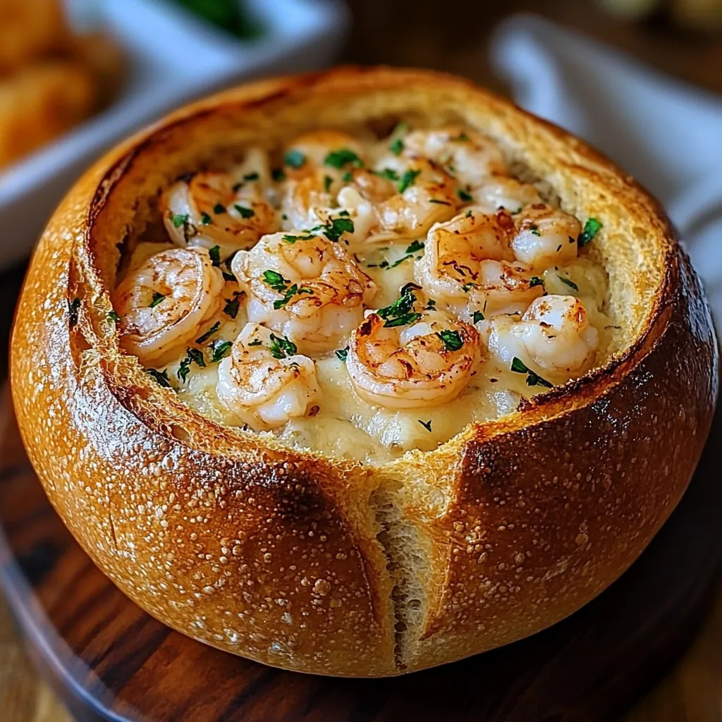 Shrimp and crab bread bowl