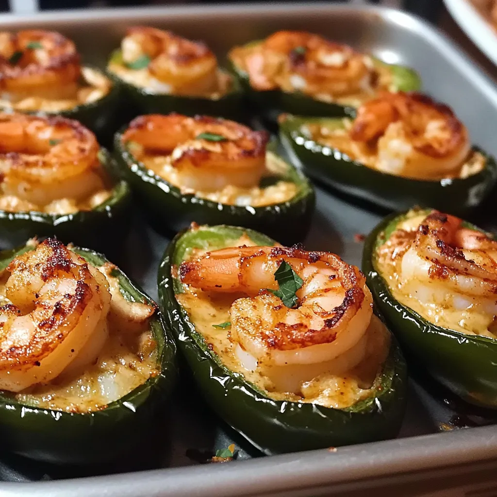 Shrimp and cheese jalapeños