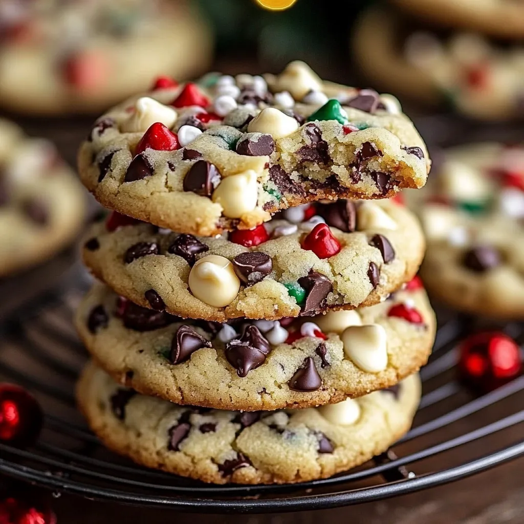 Candy cane chocolate chip cookies