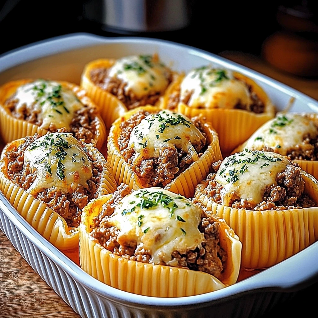 Beef-Stuffed Shells with Creamy Ricotta Filling