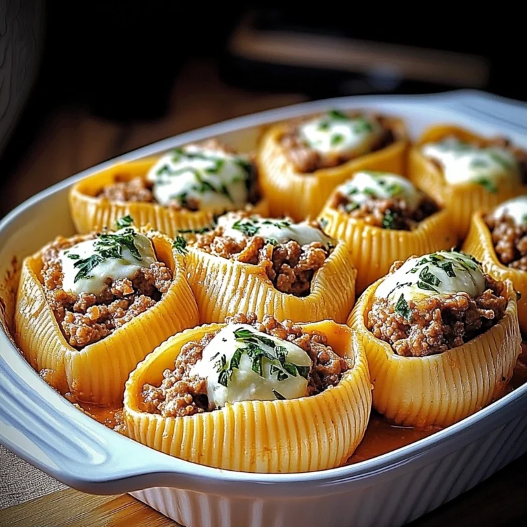 Beef-Stuffed Shells with Creamy Ricotta Filling