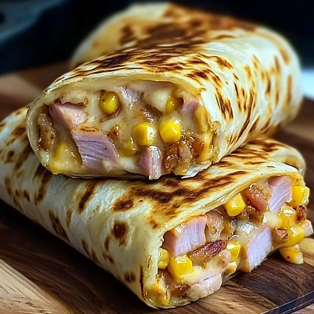 Air Fryer Hot Chicken Ham and Cheese Wraps