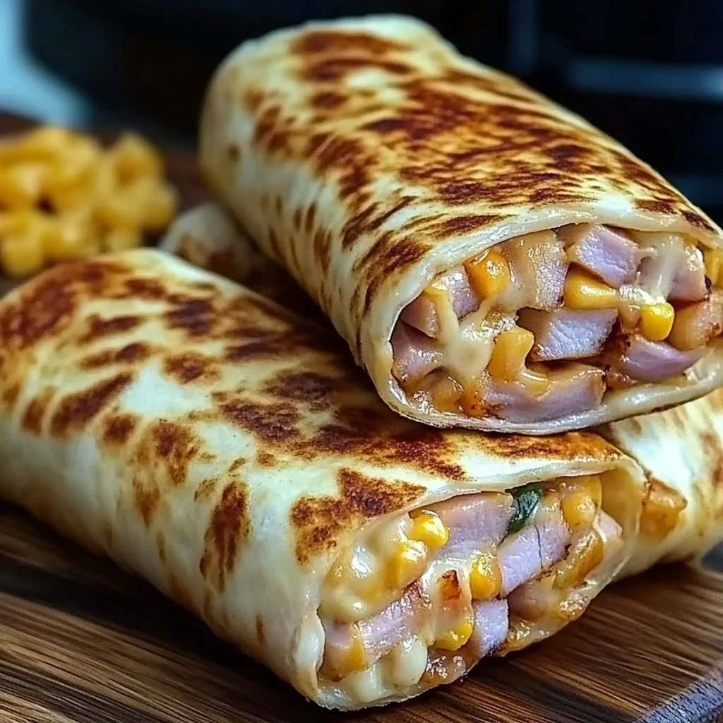 Air Fryer Hot Chicken Ham and Cheese Wraps