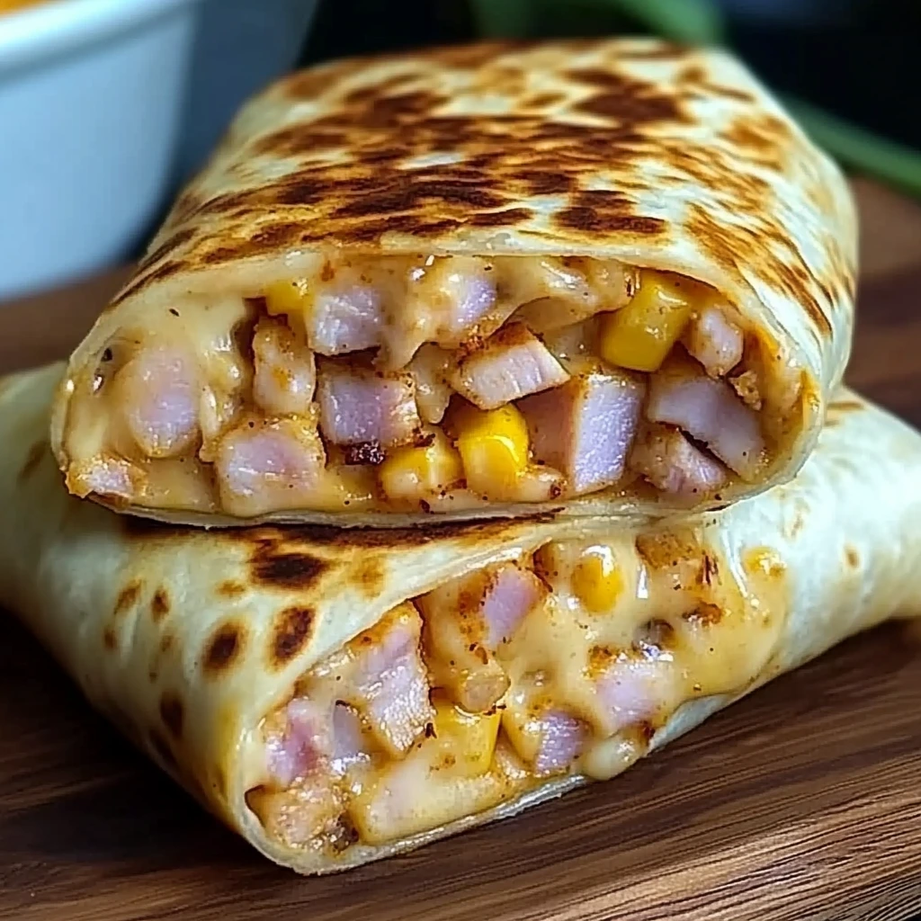 Air Fryer Hot Chicken Ham and Cheese Wraps