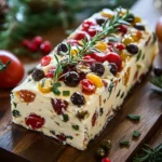 Festive Holiday Antipasto Cream Cheese Log