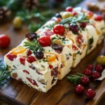 Festive Holiday Antipasto Cream Cheese Log