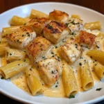 Creamy Garlic Butter Chicken and Rigatoni in Parmesan Sauce