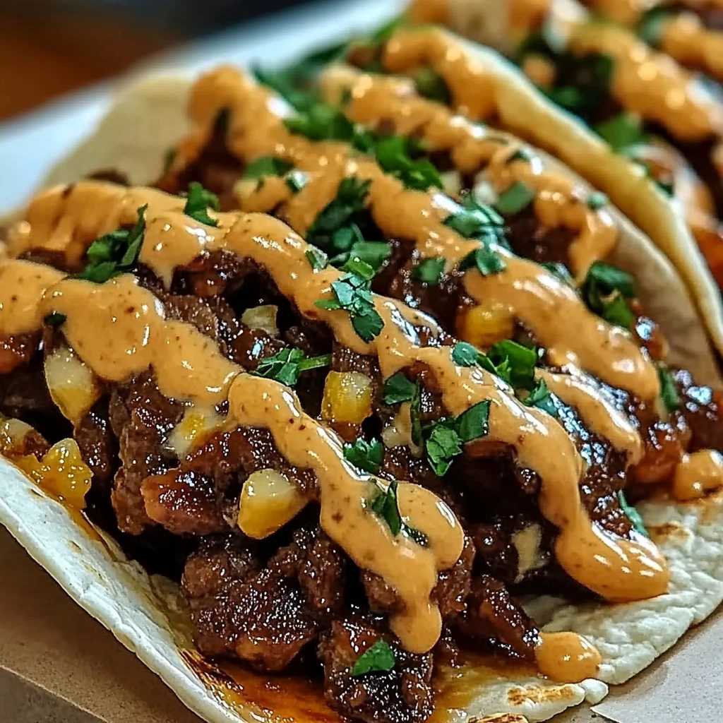 Garlic Butter Honey BBQ Tacos