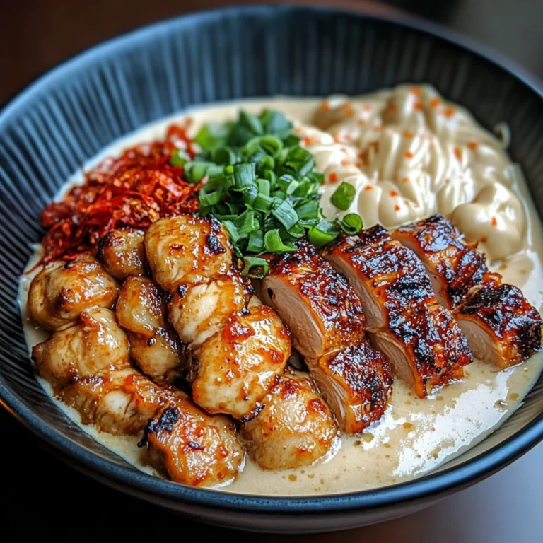 Fiery Chicken Ramen with Creamy Garlic Sauce