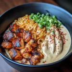 Fiery Chicken Ramen with Creamy Garlic Sauce