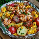 Shrimp, Corn, Potatoes, and Smoked Sausage Foil Packs