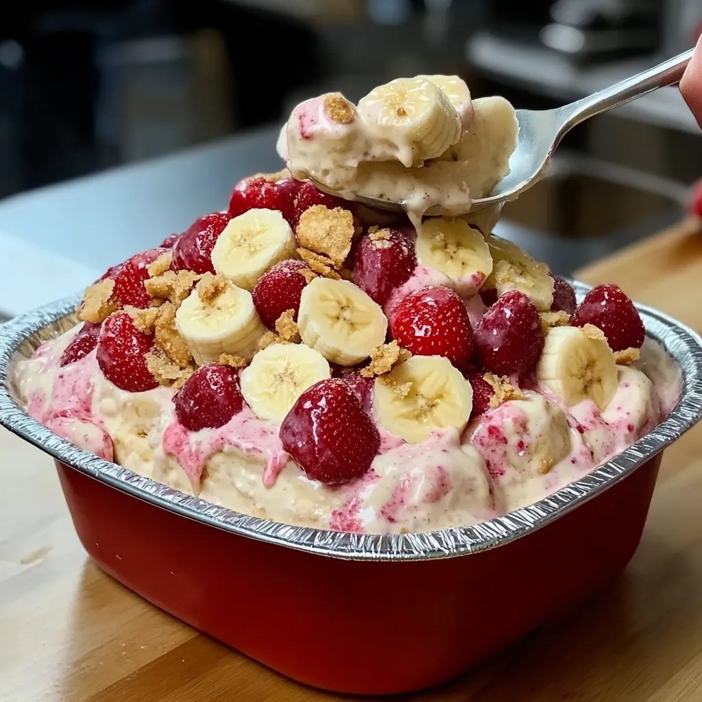 Banana Strawberry Pudding