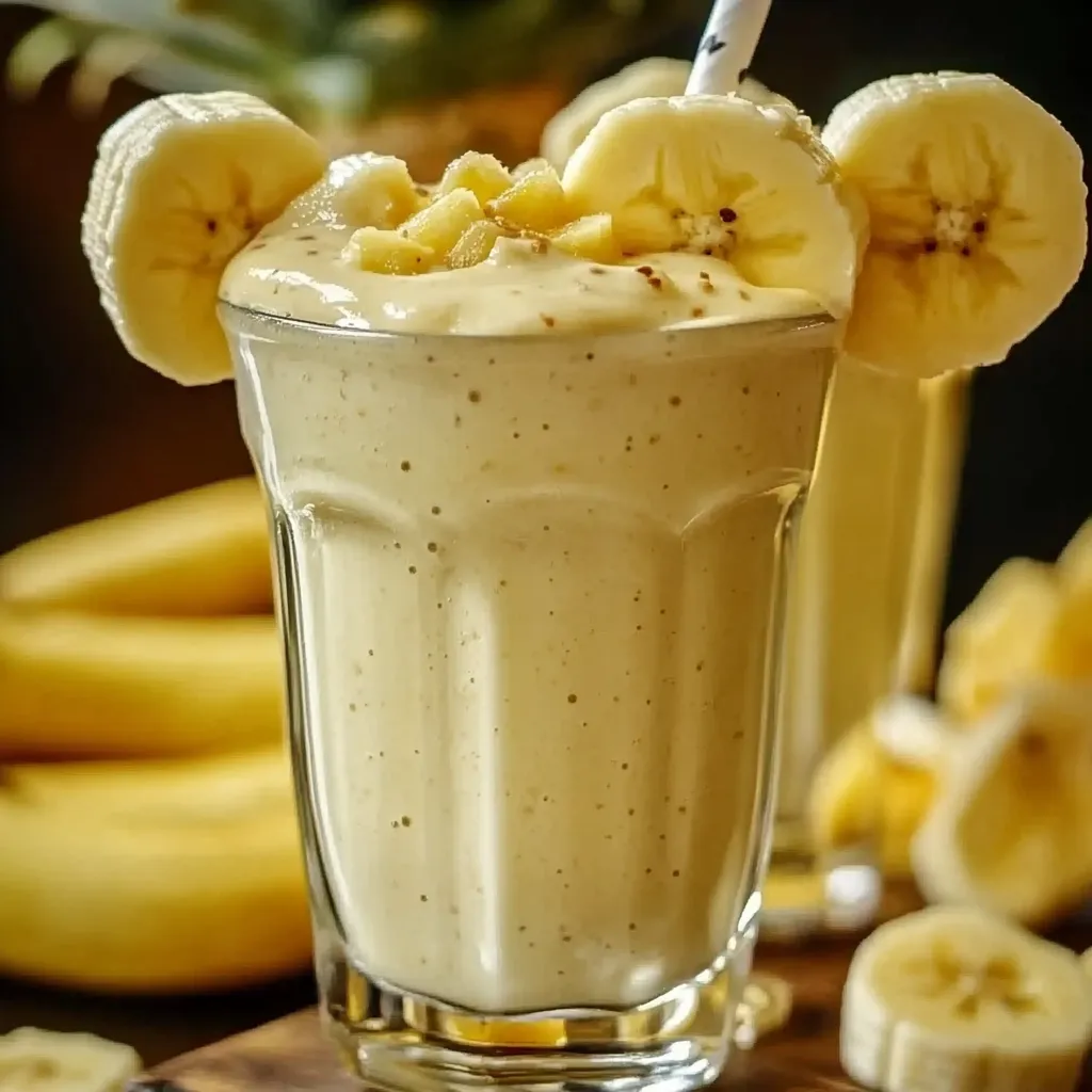 Healthy pineapple and banana drink