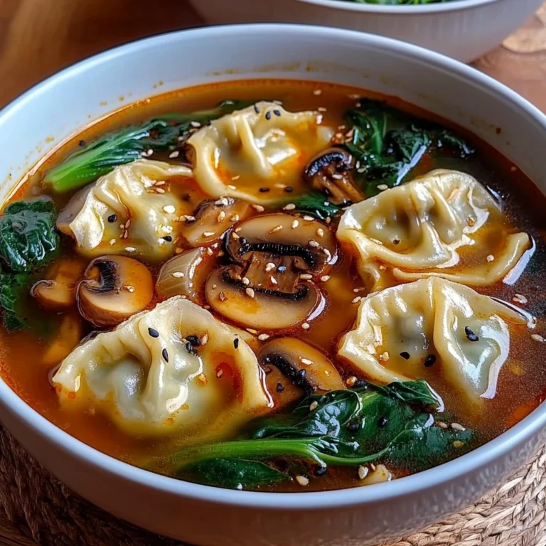 Potsticker Soup with Mushrooms & Bok Choy