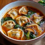 Potsticker Soup with Mushrooms & Bok Choy