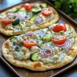 Tzatziki Chicken & Veggie Naan Pizza