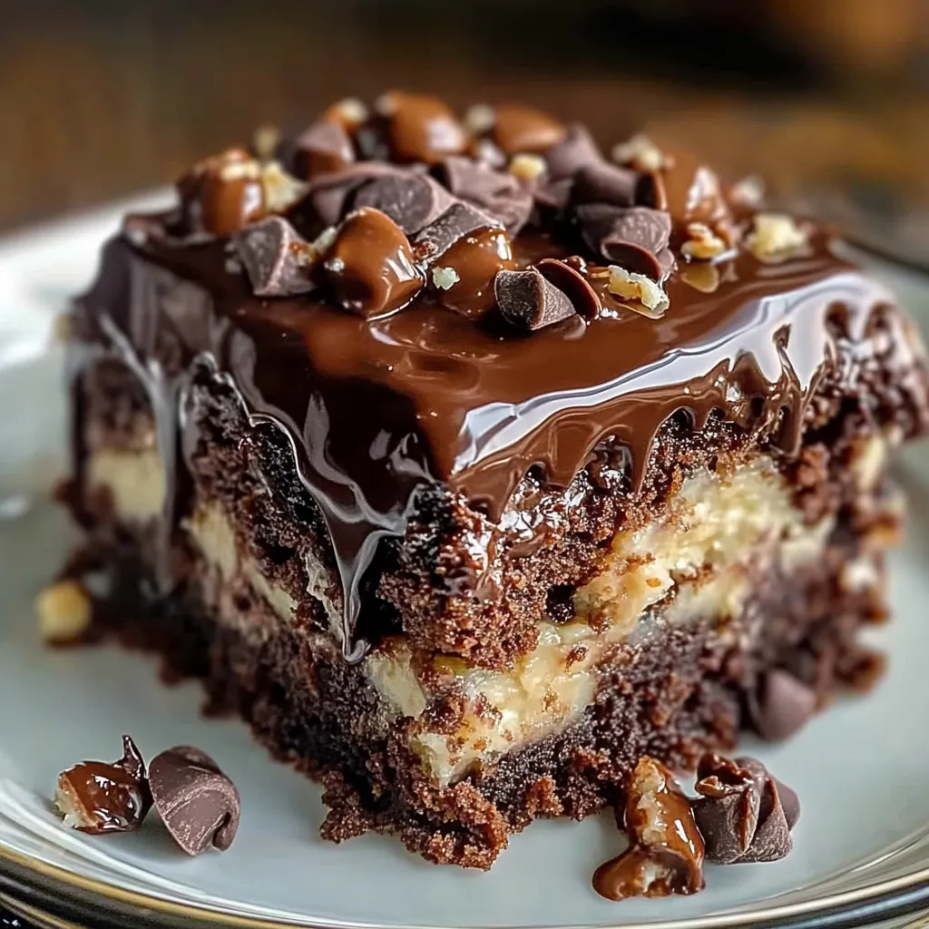 German Chocolate Poke Cake