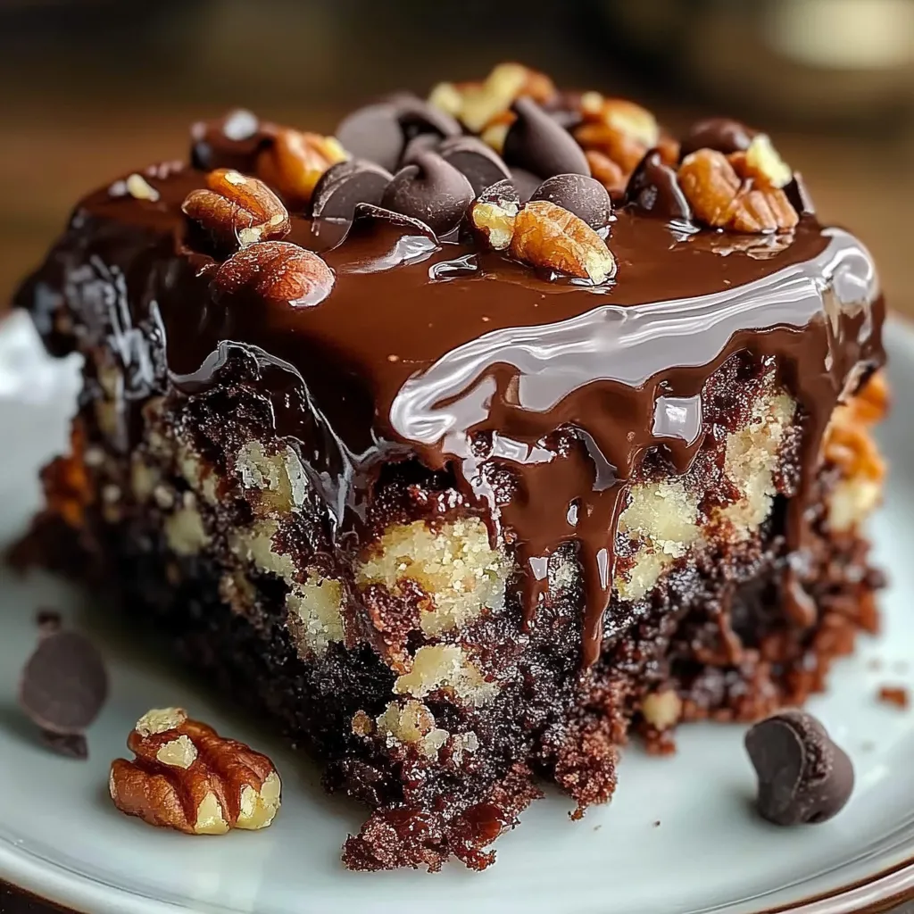 German Chocolate Poke Cake