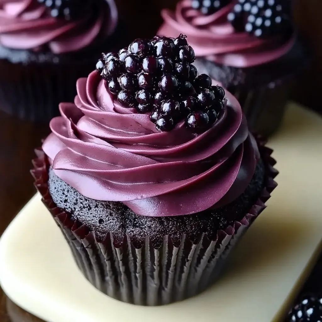 Dark Chocolate Blackberry Cupcakes