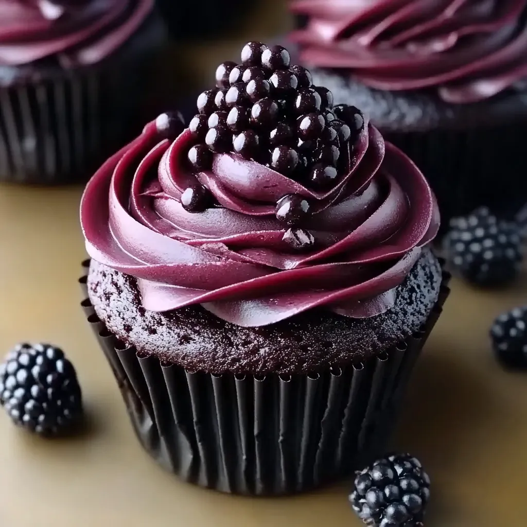 Dark Chocolate Blackberry Cupcakes