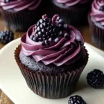 Dark Chocolate Blackberry Cupcakes