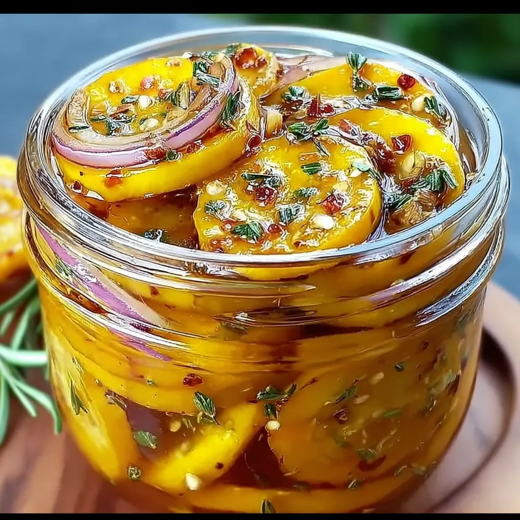 Sweet and Tangy Yellow Squash Pickles