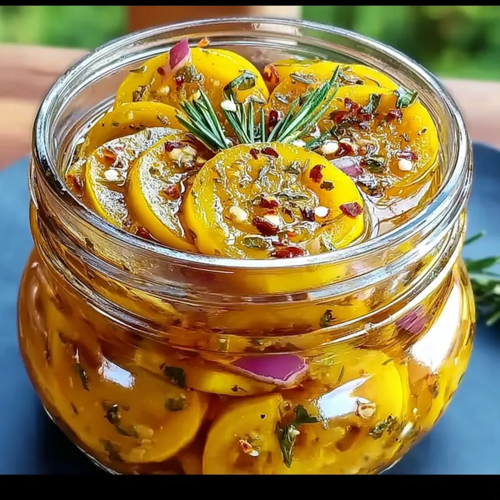 Sweet and Tangy Yellow Squash Pickles