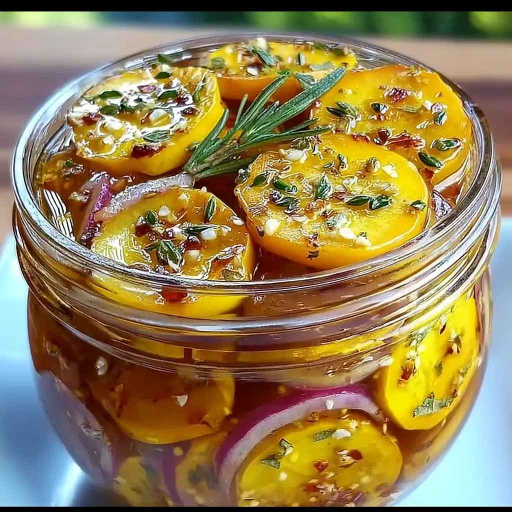 Sweet and Tangy Yellow Squash Pickles