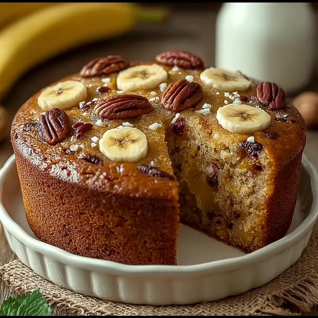 Homemade Nut, Apple, and Banana Cake