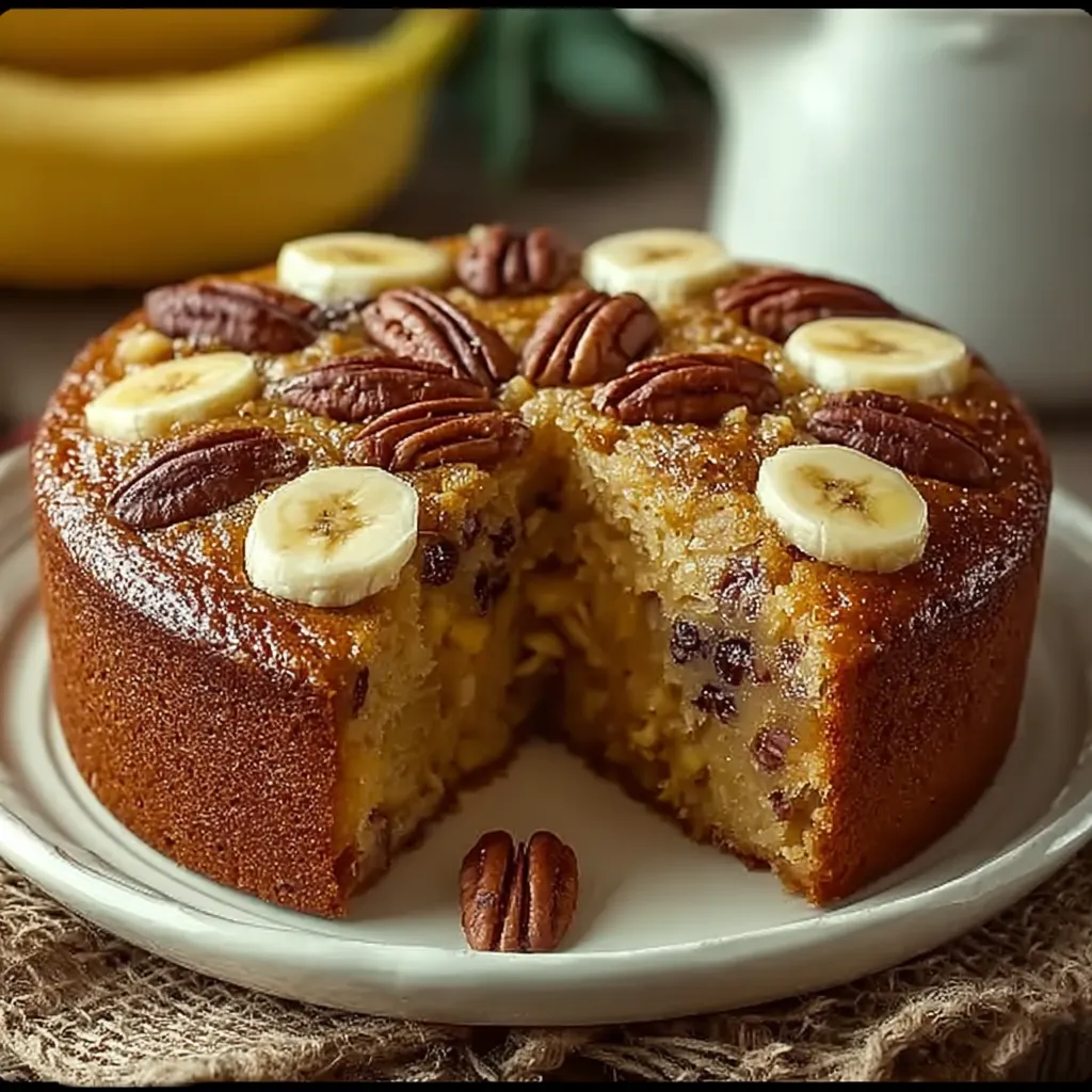 Homemade Nut, Apple, and Banana Cake