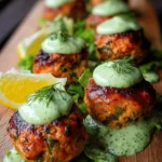 Baked Salmon Meatballs with Creamy Avocado Sauce