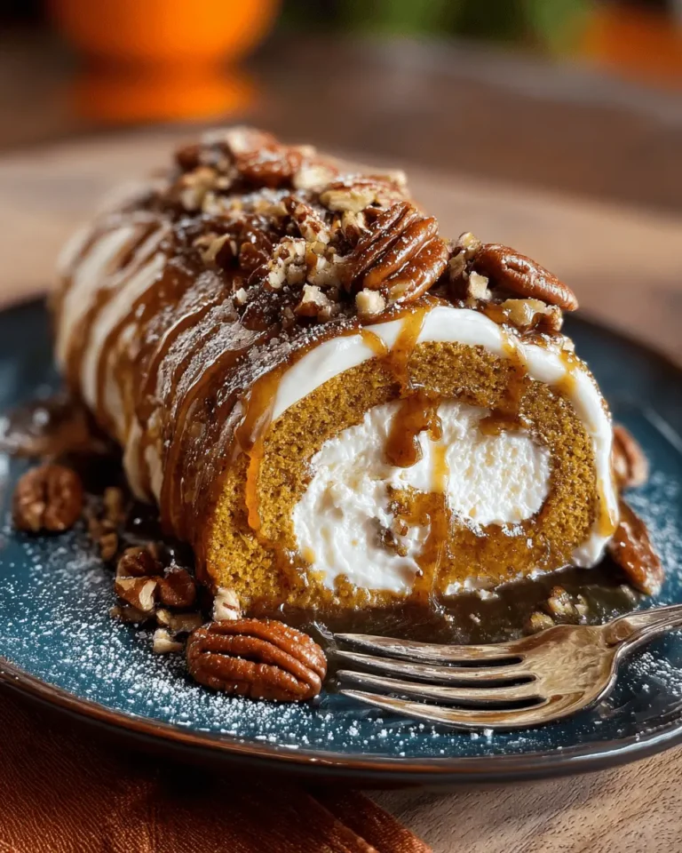 Caramel Pecan Pumpkin Roll