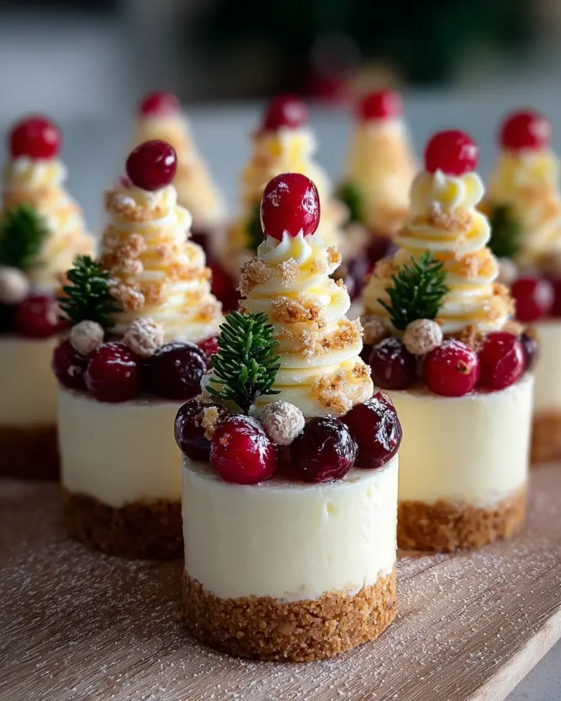 Christmas Tree Mini Cheesecakes
