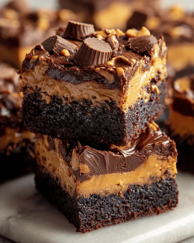 Peanut Butter Candy Topped Brownies