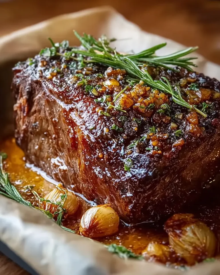 Slow-Roasted Garlic & Honey Beef Shoulder