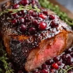 Cranberry Balsamic Ribeye Roast